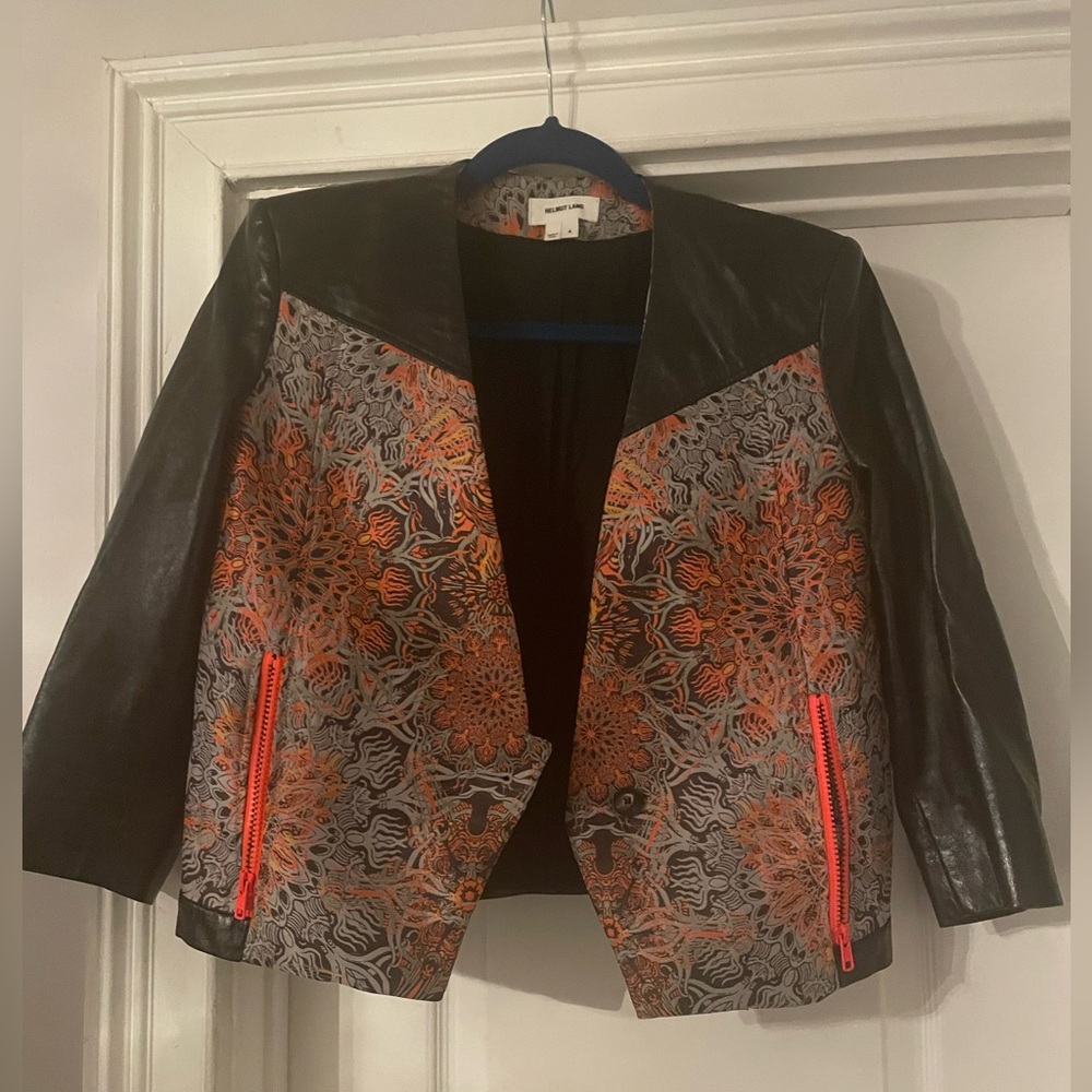 Helmut Lang leather cropped jacket size 4
